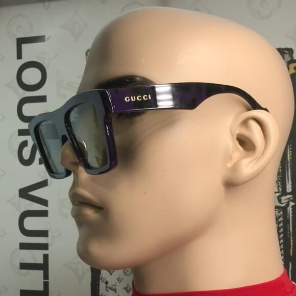 New Authentic Gucci Black and Purple Sunglasses GG0962S 014 - Picture 10 of 11